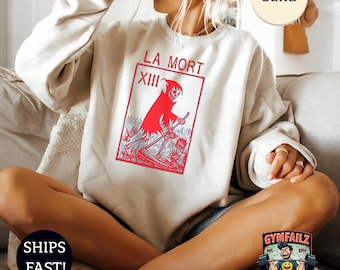 Halloween tarotkaart sweater Gothic La Mort Death Card uniseks occulte trui