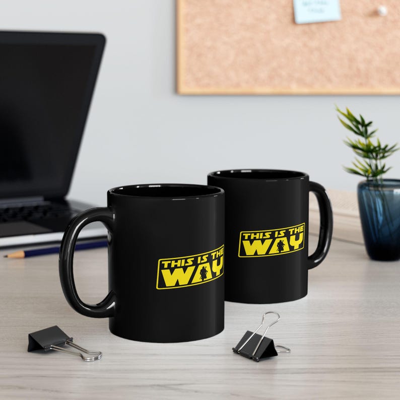 Star Wars Mandalorian This Is The Way Coffee Mug - GymFailz Black Ceramic Cup, 11oz & 15oz, scifi Geek Gift image 1