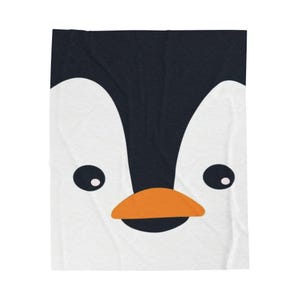 Cute Penguin Velveteen Plush Blanket | Cozy Throw for Kids, Nursery Decor, Holiday Gift, Snuggle Time, Animal Lovers