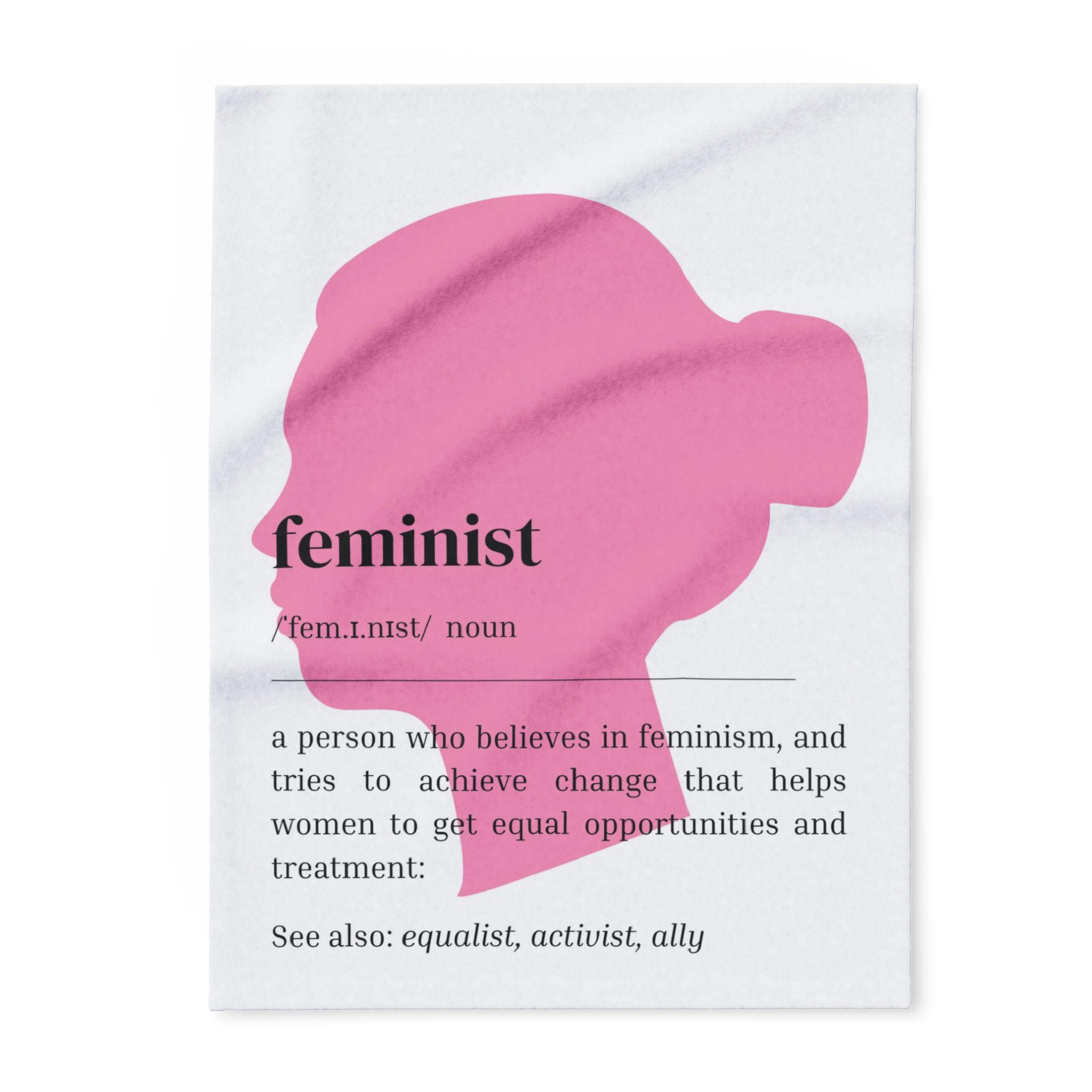 Feminist Arctic Fleece Blanket - Cozy Activist Throw, Empowering Home Decor, Gifts for Feminists, Inspirational Bedspread, Stylish Layering
