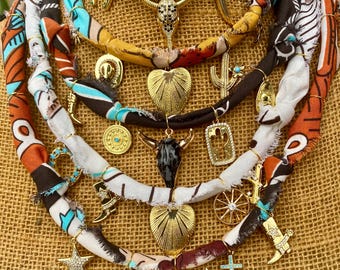 Bandana Necklace: Handmade Western Charms, Country Concert Jewelry