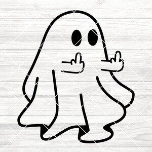 Ghost Middle Finger Svg Png, Halloween Svg Png, Svg File For Cricut, Cute Ghost Halloween Svg Png