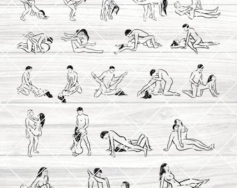 21 Sex Bundle Positions SVG, Couple Silhouette SVG PNG Instant Download