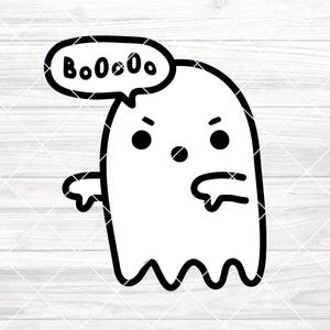 Boo Ghost Thumb Down SVG, Boo Ghost SVG, Cute Ghost Halloween, Funny Halloween Svg