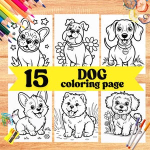 Dog coloring page, Coloring page with dogs, Coloring page with animals for children, Coloring pages to print, Printable Dog Coloring Book