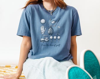 Golfing Shirt Comfort Colors, Golf Tee, Womens Minimalist Tee, Unisex Golf Apparel, Stylish Golf Wear, Gift for Golfers