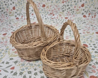 Mini and Small Child Wicker Baskets, Light Brown, Flower Girls, Weddings, Easter & Fancy Dress, Toddler Size