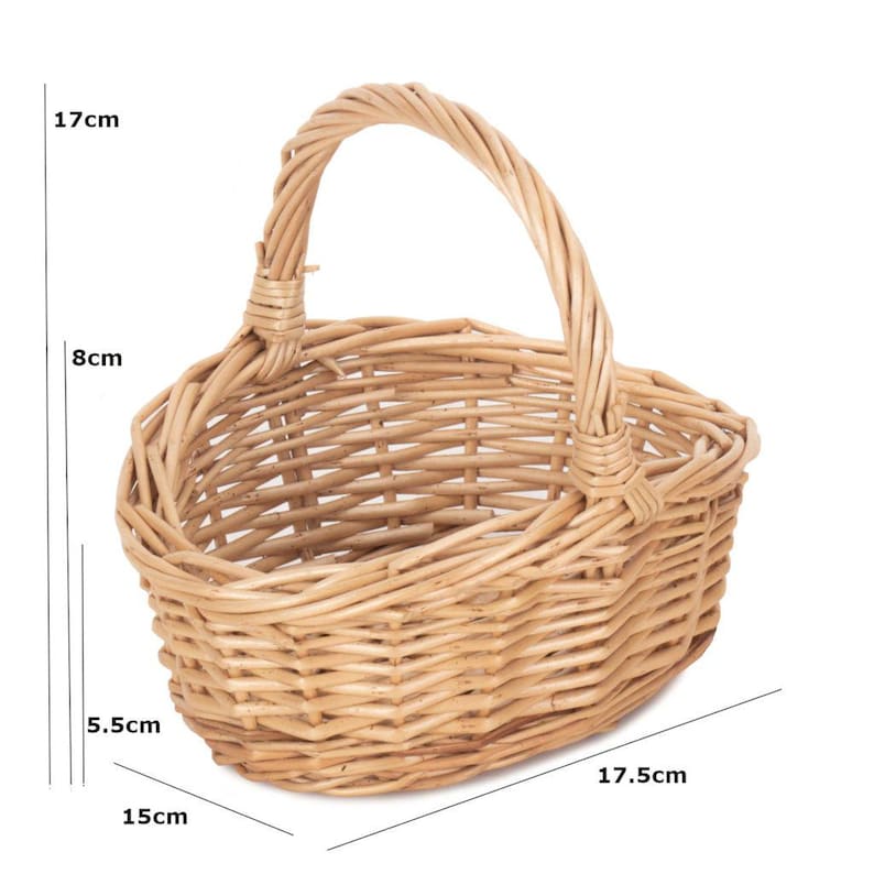 Mini and Small Child Wicker Baskets, Light Brown, Flower Girls, Weddings, Easter & Fancy Dress, Toddler Size 1 x Small Basket
