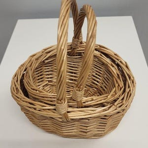 Mini and Small Child Wicker Baskets, Light Brown, Flower Girls, Weddings, Easter & Fancy Dress, Toddler Size image 5