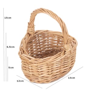 Mini and Small Child Wicker Baskets, Light Brown, Flower Girls, Weddings, Easter & Fancy Dress, Toddler Size 1 x Mini Basket