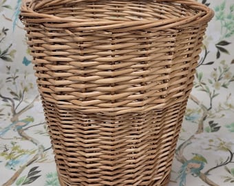 Brown Wicker Waste Paper Basket Size: 28cm diameter x 28cm