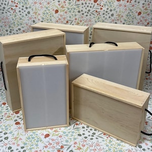 Beer Bottle Wooden Boxes. 2, 3 or 4 Bottles. Lightweight with Wood or Acrylic Lid