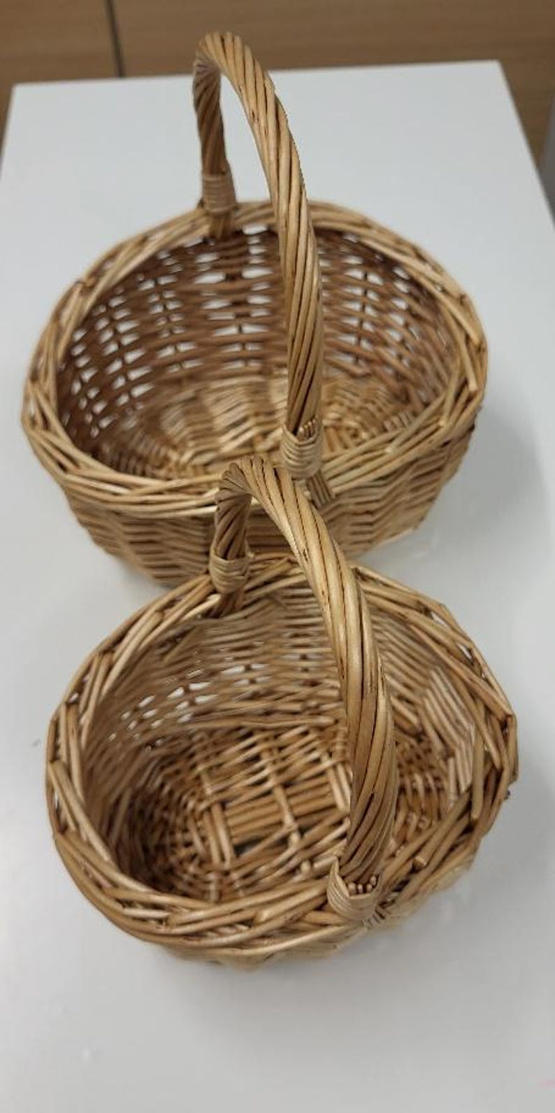 Mini and Small Child Wicker Baskets, Light Brown, Flower Girls, Weddings, Easter & Fancy Dress, Toddler Size image 3