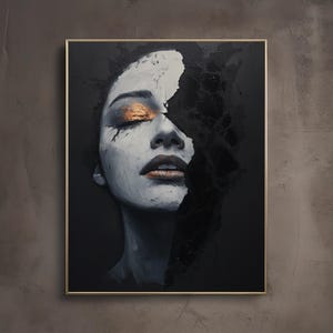Split / Stampa artistica Surreal Dark Academia / Decorazione Librariancore / Poster da parete Moody Cottagecore / Arte bibliotecaria vintage Whimsigoth