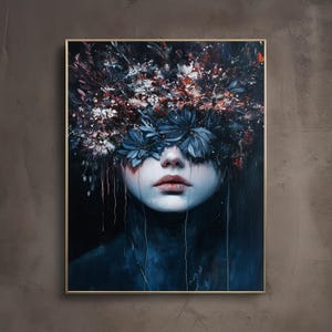 The Unseen / Stampa artistica di fiori botanici / Dark Academia Art / Cottagecore / Librariancore / Poster da parete Moody Fantasy