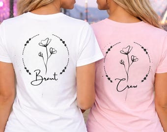 JGA Frauen Shirt, Braut Shirt, Team Braut Blumen T Shirt, T-Shirts für Junggesellinnenabschied, JGA Party Shirt, Geschenk Trauzeugin fragen
