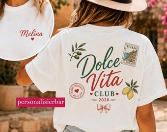 Italian Shirt Damen personalisiert mit Name, Italia Shirt, Italien Design Shirt, Italien Flag Shirt, Italien Shirt, Italy Shirt, Dolce Vita