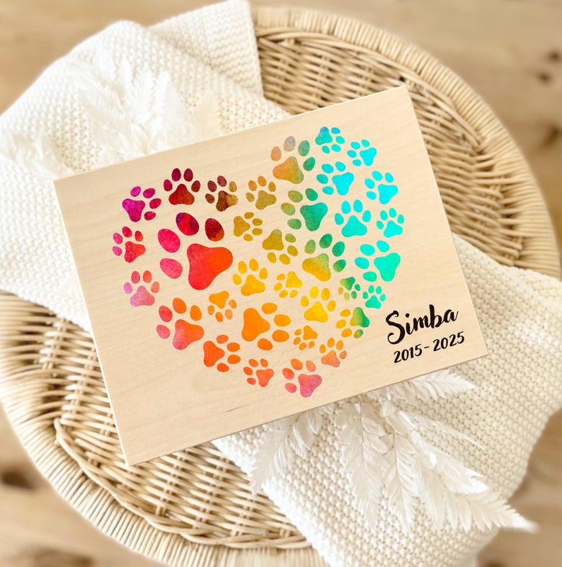Geschenk Hundeliebhaber Katze personalisiert Holz Weihnachten Geschenkidee Hunde Katzen Erinnerungsgeschenk Andenken Hund Katze Trauer Trost