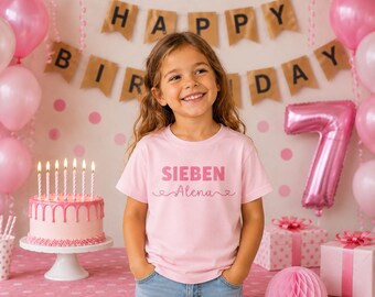 Geburtstagsshirt mit Namen. Geschenk T-Shirt Geburtstag, Geburtstagsoutfit personalisiert, T-Shirt zum 4. 5. 6. 7. 8. 9. 10. 11. Geburtstag