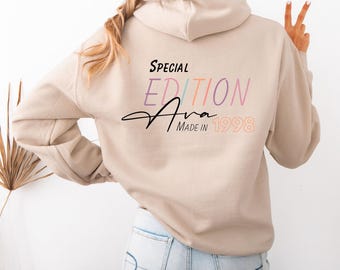 Sweatshirt Sweater Geburtstag personalisiert Hoodie, Hoodie 18. Geburtstag, Special Edition, Geschenk Schwester Freundin Tochter Mama Mutter