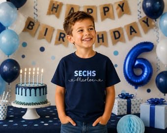 Geburtstagsshirt mit Namen. Geschenk T-Shirt Geburtstag, Geburtstagsoutfit personalisiert, T-Shirt zum 4. 5. 6. 7. 8. 9. 10. 11. Geburtstag