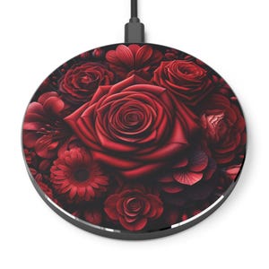 Floral Wireless Charger: Elegant Rose Design - Fast Charging Pad