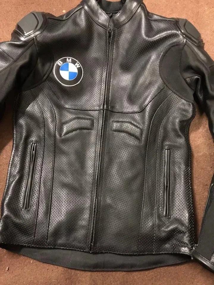 New BMW Motorrad Motorbike Cowhide Leather Jacket BMW Retro Racing ...