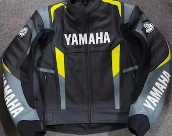 New Yamaha MotoGP Motorbike Cowhide Leather Jacket Yamaha Stealth Racing Motorcycle Biker Jacket