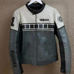 New Yamaha Motorbike Cowhide Leather Jacket Yamaha Striker Racing Motorcycle Biker Jacket