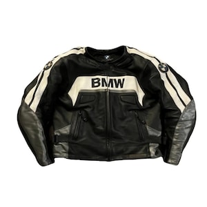 New BMW Motorrad Motorbike Cowhide Leather Jacket BMW Vintage Racing Motorcycle Biker Jacket