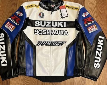 Suzuki YOSHIMURA Motorbike Leather Jacket New Suzuki Biker Leather