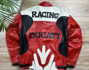 Ducati Racing Motorbike Cowhide Leather Jacket New Ducati