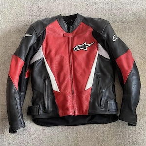 Alpinestars Apex Motorbike Cowhide Leather Jacket New Alpinestars Crimson Motorcycle Biker Jacket