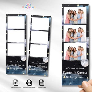 Moon and Star Photobooth Template: Starry Night 2x6 PSD (Digital Download)