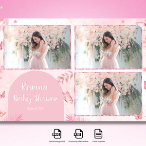 Baby Shower Photo Booth Template, Photo booth Template, Birthday Photo Booth Template, 4x6 Photobooth Baby Shower, Butterfly Birthday, PSD