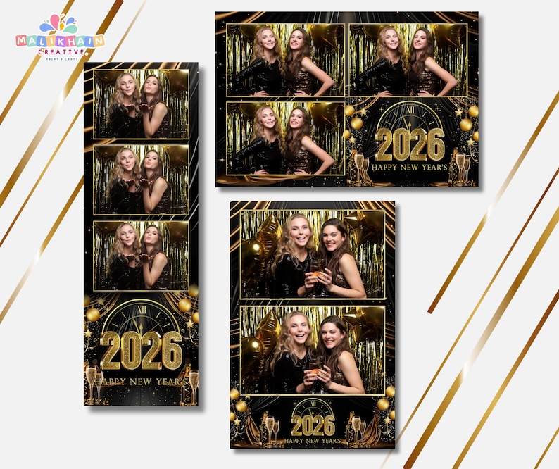 Happy New Year Photobooth Template New Year Party Photo Booth Frame
