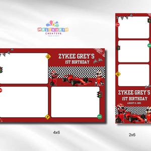 Race Car Photobooth Template | Racing Theme Photo Booth Layout 4x6 and ...