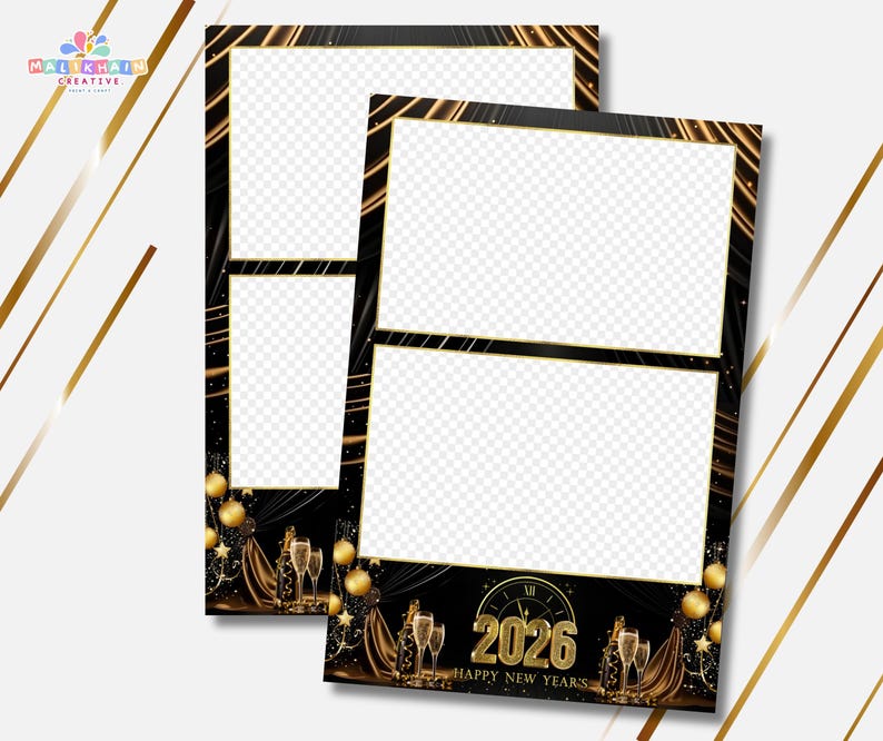 Happy New Year Photobooth Template New Year Party Photo Booth Frame
