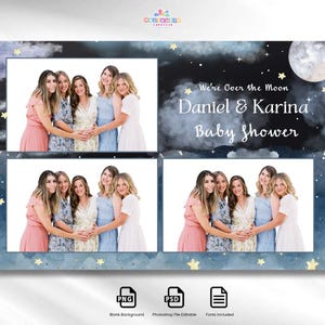 Moon and Star Photobooth Template: Starry Night PSD 4R (Digital Download)