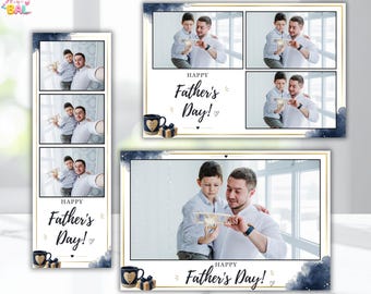 Father’s Day Photobooth Template Editable in Canva & PSD, Dad Photo Booth Frame, Fathers Day Party Template, Instant Download