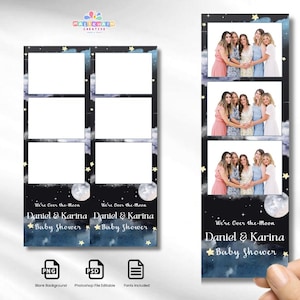 Starry Night Photo Booth Template: Moon & Stars 4x6 (PSD Digital Download