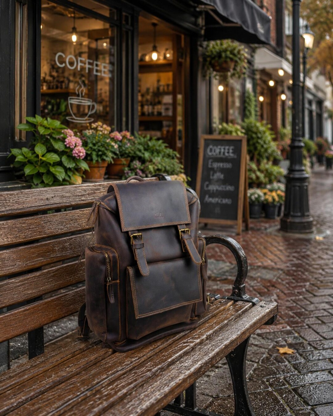 Rustic Backpacking Look Handmade Crazy Horse Leather Backpack, Vintage Laptop Travel Rucksack ...