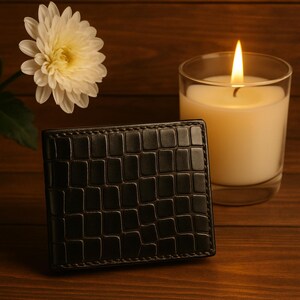 Cartera de cuero negro NoirDotte/cartera de lujo para hombre, cartera de diseño duradera