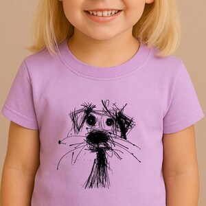 Kids Dog Sketch T-Shirt – Cute Hand Drawn Puppy Graphic Tee, Funny Dog Lover Shirt for Children