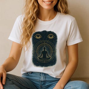 Koszulka Mystic Boho: Słońce, Księżyc, Grafika Sowa – Unisex Cotton Tee