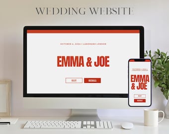 Retro Wedding Website Template: Old Money Style, RSVP Tracking (Canva Editable) WW2