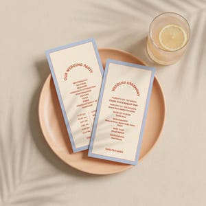 Retro Wedding Program Template, Bold Stripe Colorful Order of Service, CR1