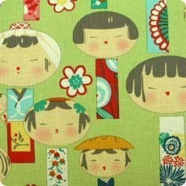 Custom Listing For thegoodmama - Yui Kokeshi in Green - 10 Yards