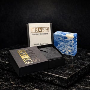FRASH ICE SOAP; hoogwaardige, natuurlijke premium zeep voor mannen die geen compromissen willen sluiten, met een verfrissende, koele menthol- en muntgeur.