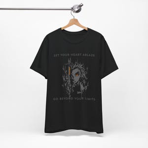 Camiseta Demon Slayer Flame Hashira Rengoku Anime, Queime seu coração, Ideia de presente para amantes de anime, Vá além dos limites, Camiseta curta unissex